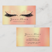 Makeup Beauty Peach Coral Metallic Lashes Glitter Visitekaartje (Voorkant / Achterkant)