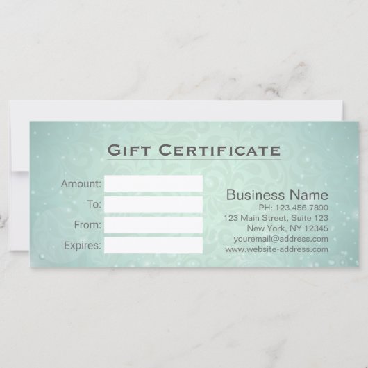Makeup Beauty Salon Blue & Gold Gift Certificate (Achterkant)