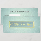 Makeup Beauty Salon Blue & Gold Gift Certificate (Voorkant / Achterkant)