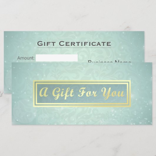 Makeup Beauty Salon Blue & Gold Gift Certificate (Voorkant / Achterkant)