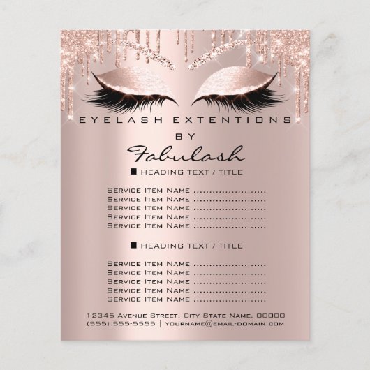 Makeup Beauty Salon Brown Glitter Flyer Spark Lash (Voorkant)