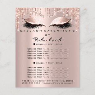 Makeup Beauty Salon Brown Glitter Flyer Spark Lash