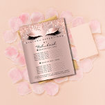 Makeup Beauty Salon Brown Glitter Price List Lash Flyer<br><div class="desc">florenceK luxe schoonheidssalon</div>