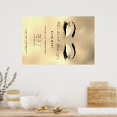 Makeup Beauty Salon Browns Gold openinguren Poster (Keuken)