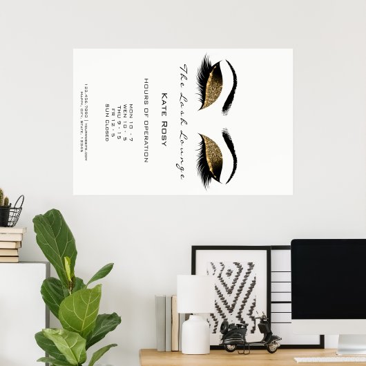 Makeup Beauty Salon Browns Openinguren Chocolate Poster (Thuiskantoor)