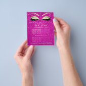Makeup Beauty Salon Flyer Gold Confetti Hot Pink (Hand)