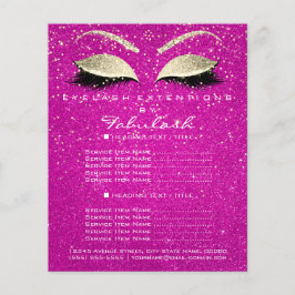 Makeup Beauty Salon Flyer Gold Confetti Hot Pink