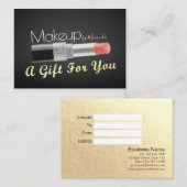 Makeup Beauty Salon Gift Certificate Chic Lipstick Kortingskaartje (Voorkant / Achterkant)