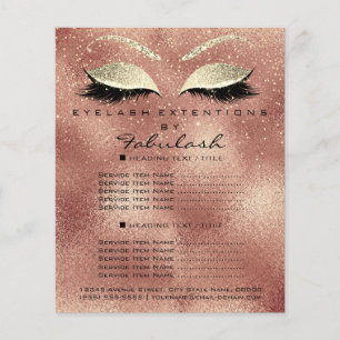Makeup Beauty Salon Glitter Flyer Roos Gold Skinny