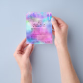 Makeup Beauty Salon Glitter Holograaf Roze Unicorn Flyer (Hand)