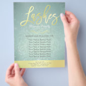 Makeup Beauty Salon Gold en Turquoise Damask Flora Flyer (Hand)