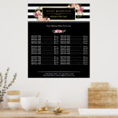 Makeup Beauty Salon Gold Floral Stripes Poster (Keuken)