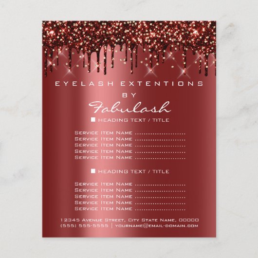 Makeup Beauty Salon Gold Glitter Flyer-parkschijve Flyer (Voorkant)