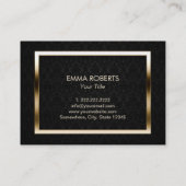 Makeup Beauty Salon Gold Lijst Elegant Damask Visitekaartje (Achterkant)