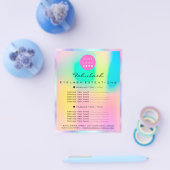 Makeup Beauty Salon Logo Roze Holografen Flyer (Enkel)