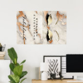 Makeup Beauty Salon Marble Lash Naam Coral Marble Poster (Thuiskantoor)