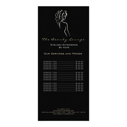 Makeup Beauty Salon Name Black Spa Logo Black Grey Reclamekaart (Voorkant)