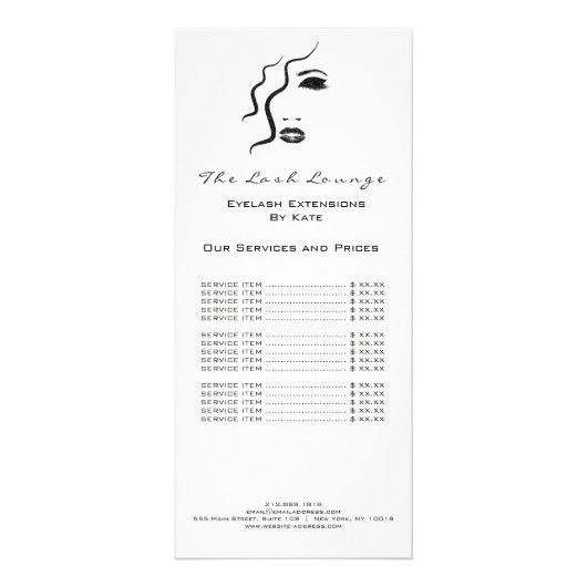 Makeup Beauty Salon Name Black White Logo Glam Reclamekaart (Voorkant)