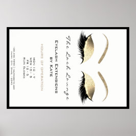 Makeup Beauty Salon Name Gold Glam Adress Opening Poster