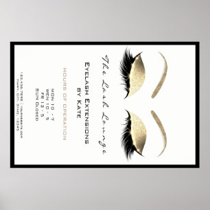 Makeup Beauty Salon Name Gold Glam Adress Opening Poster