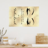 Makeup Beauty Salon Name Gold Glam Lux Eyebrows Poster (Keuken)