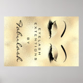 Makeup Beauty Salon Name Gold Glam Lux Eyebrows Poster (Voorkant)