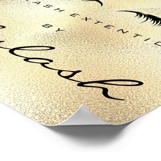 Makeup Beauty Salon Name Gold GlamGlitter Eyebrows Poster (Hoek)