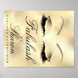 Makeup Beauty Salon Name Gold Glitter Sharon Poster