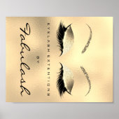 Makeup Beauty Salon Name Gold Glitter VIP Poster (Voorkant)