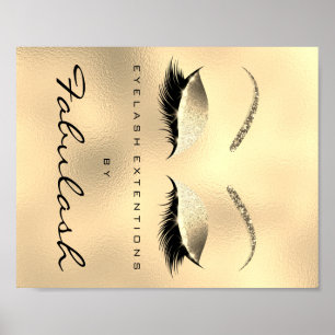 Makeup Beauty Salon Name Gold Glitter VIP Poster
