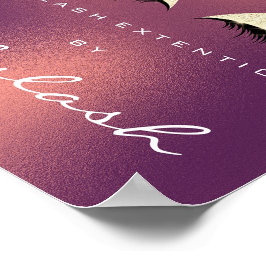 Makeup Beauty Salon Name Gold Lashes Copper Poster (Hoek)