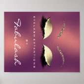 Makeup Beauty Salon Name Gold Lashes Copper Poster (Voorkant)