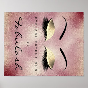 Makeup Beauty Salon Name Gold RoseGlitter Eyebrows Poster