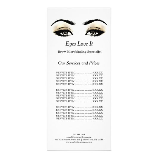 Makeup Beauty Salon Name Microblanding Lashes Reclamekaart (Achterkant)