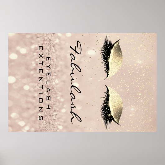 Makeup Beauty Salon Name Roos Glam Eyebrow Poster (Voorkant)