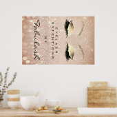 Makeup Beauty Salon Name Roos Gold Blush Eyebrow Poster (Keuken)