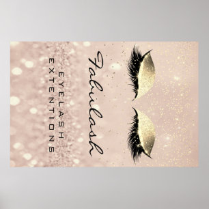 Makeup Beauty Salon Name Roos Gold Glam Eyebrow Poster