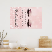 Makeup Beauty Salon Name Roos Gold Pink Eyebrow Poster (Keuken)