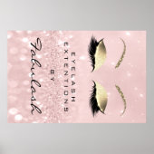 Makeup Beauty Salon Name Roos Gold Pink Eyebrow Poster (Voorkant)