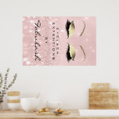 Makeup Beauty Salon Name Roos Gold Pink Eyebrow Poster (Keuken)