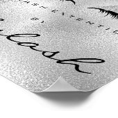 Makeup Beauty Salon Name Silver Glitter Eyebrows Poster (Hoek)