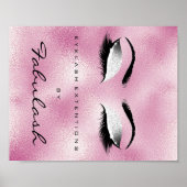 Makeup Beauty Salon Name Silver Glitter Pink Poster (Voorkant)