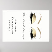 Makeup Beauty Salon Name White Gold Black Eyebrows Poster (Voorkant)