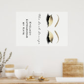 Makeup Beauty Salon Name White Gold Black Eyebrows Poster (Keuken)