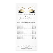 Makeup Beauty Salon Name White Gold Black Eyebrows Reclamekaart (Voorkant)
