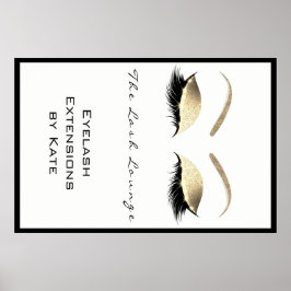 Makeup Beauty Salon Name White Gold Glam Eyebrows Poster