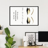 Makeup Beauty Salon Name White Gold Glam Eyebrows Poster (Thuiskantoor)