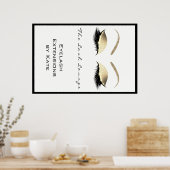 Makeup Beauty Salon Name White Gold Glam Eyebrows Poster (Keuken)