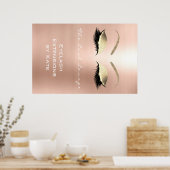 Makeup Beauty Salon Name White Gold Roos Eyebrows Poster (Keuken)