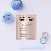 Makeup Beauty Salon Pink Glitter Blue Eyes Lash Flyer (Enkel)